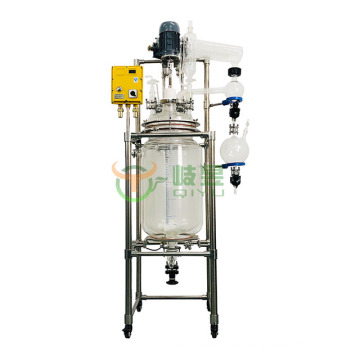 100 Liter Chemical Glass Double Layer Glass Reactor For Sale